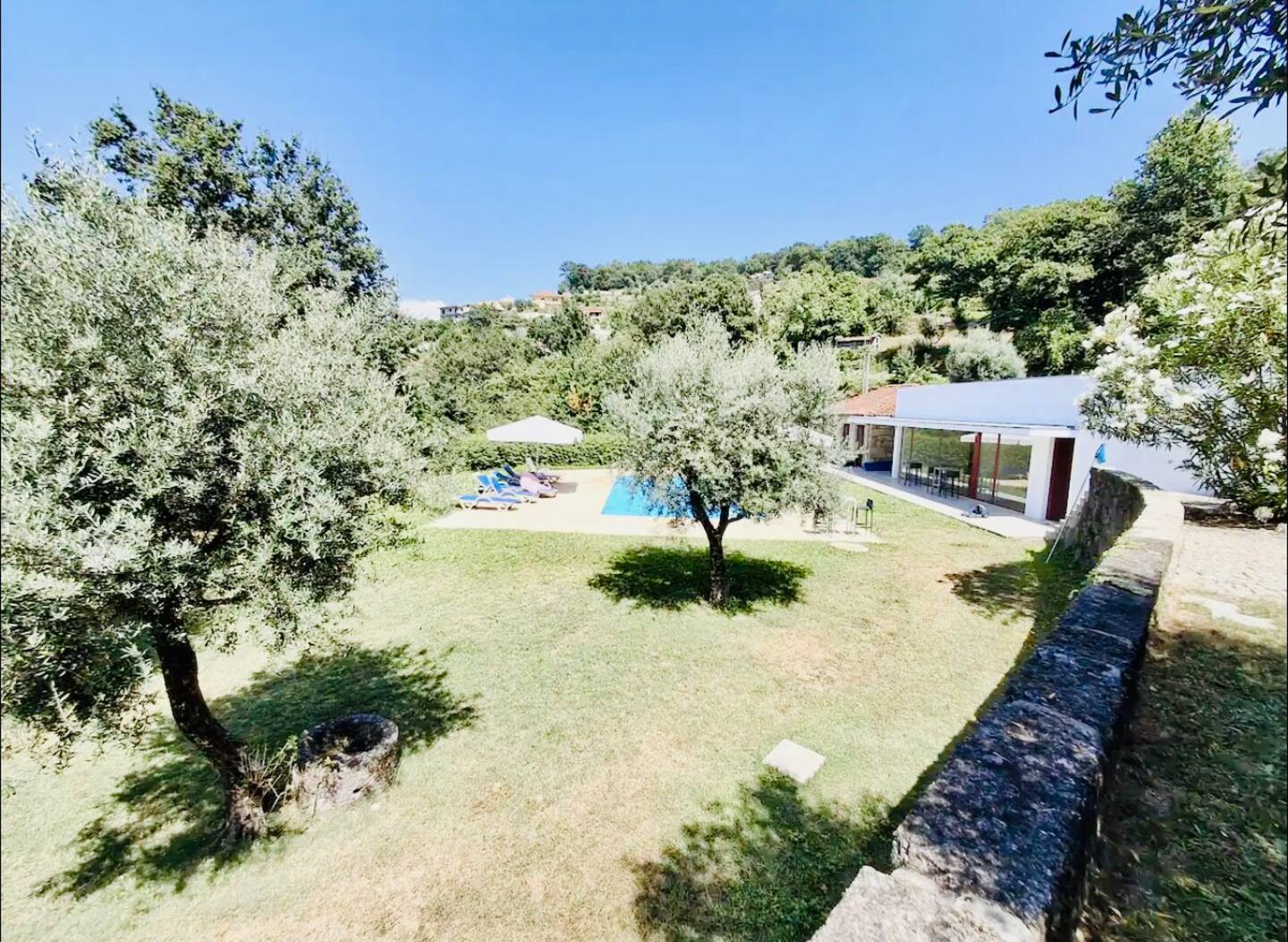 Jardim e piscina