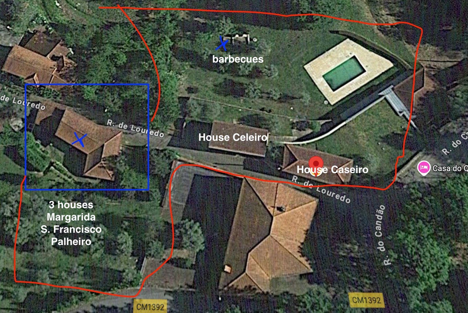 Aerial map of Aldeia de Louredo
